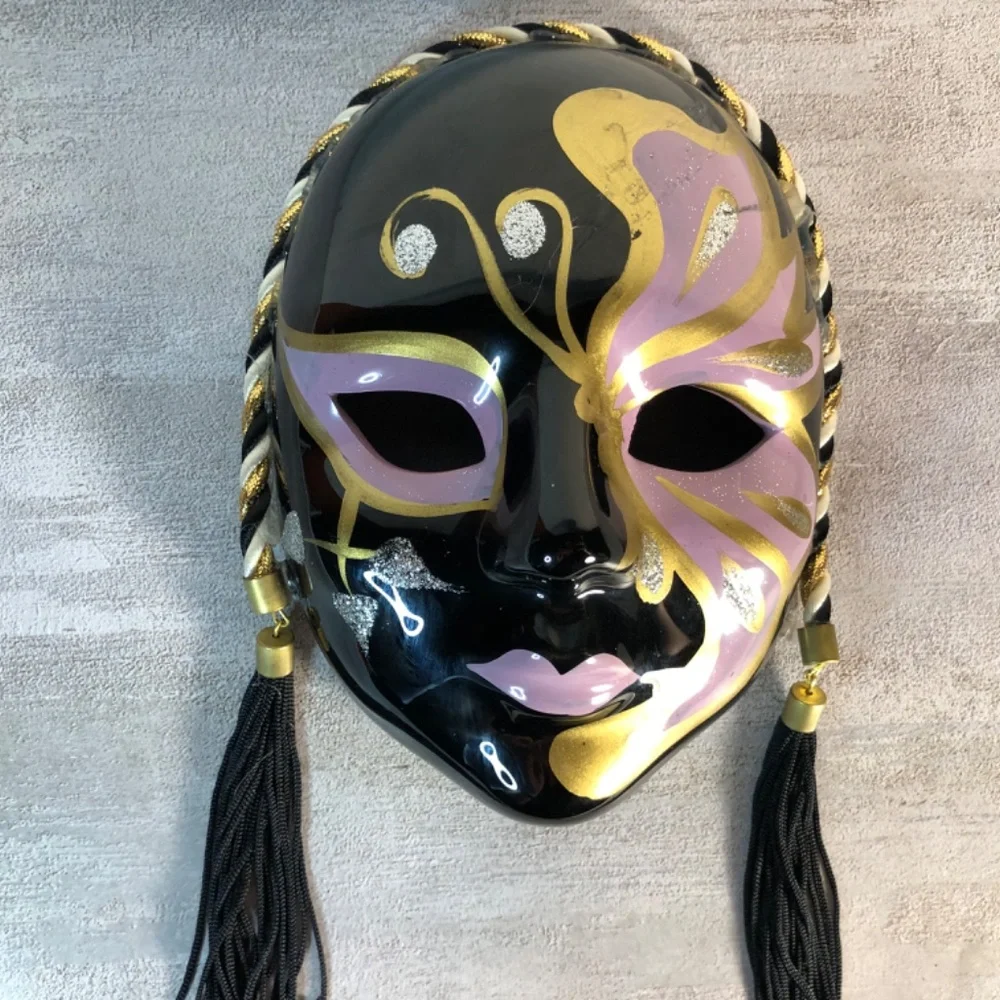 Vintage 80s Harlequin Venetian - decorative ceramic mask - Picture 2 of 8